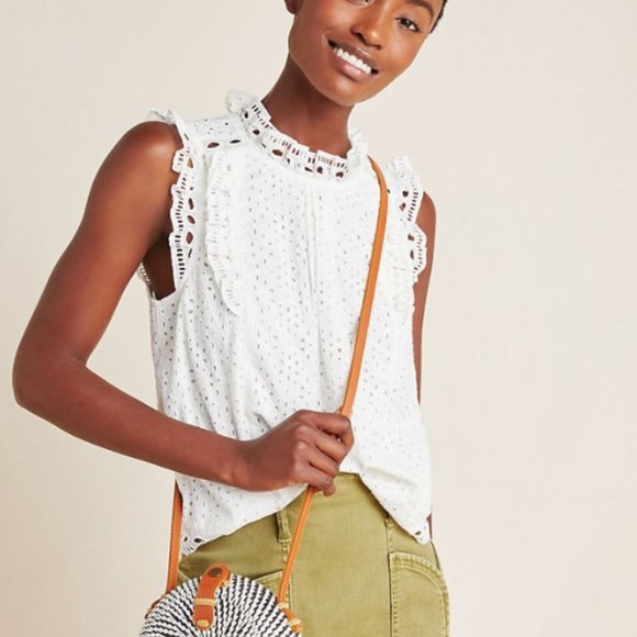 Anthropologie Tops - NWT Anthropologie Tilly Eyelet Blouse Size 0
